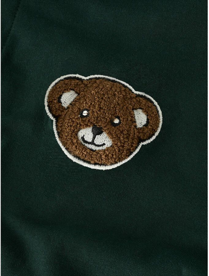 NAME IT MINI rechtvallend sweatvest met patches donkergroen - Foto 2
