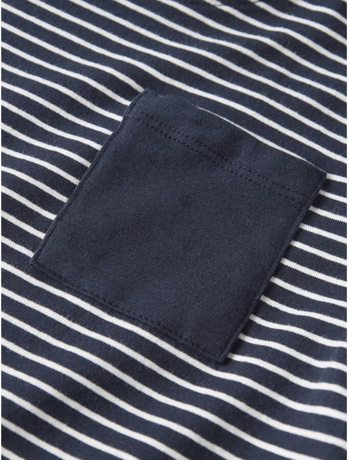 NAME IT MINI rechtvallende gestreepte longsleeve donkerblauw