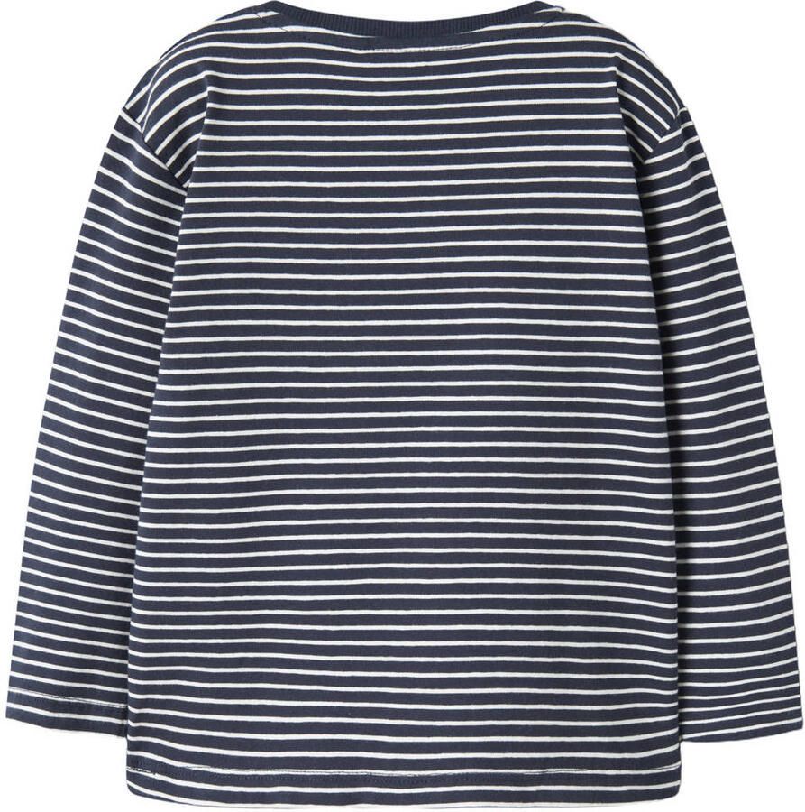 NAME IT MINI rechtvallende gestreepte longsleeve donkerblauw - Foto 2