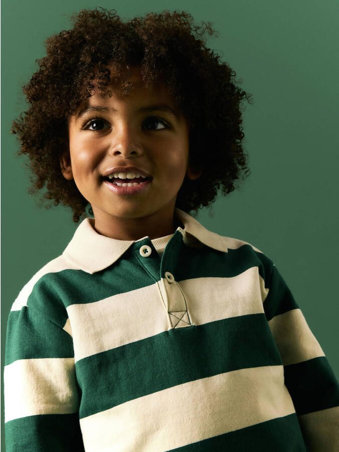 NAME IT MINI rechtvallende gestreepte sweater groen