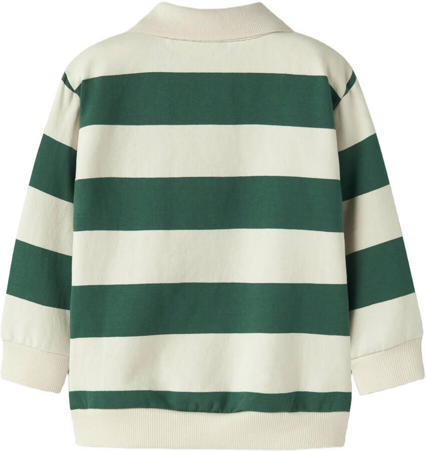 NAME IT MINI rechtvallende gestreepte sweater groen - Foto 2