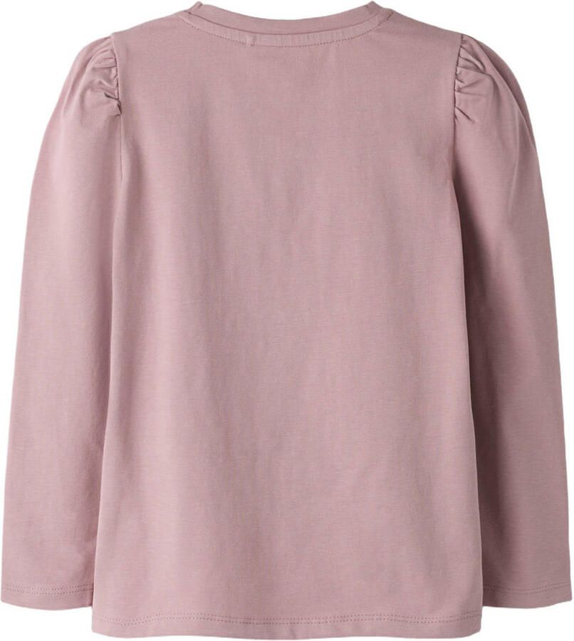 NAME IT MINI rechtvallende longsleeve met plooien en print lila - Foto 2