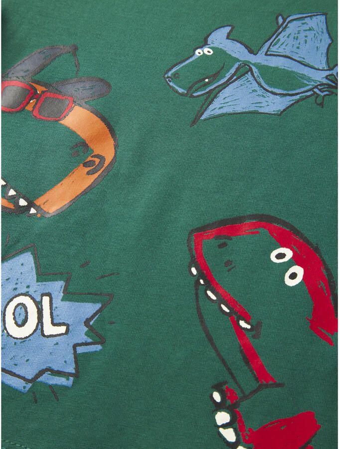 NAME IT MINI rechtvallende longsleeve met print groen - Foto 2
