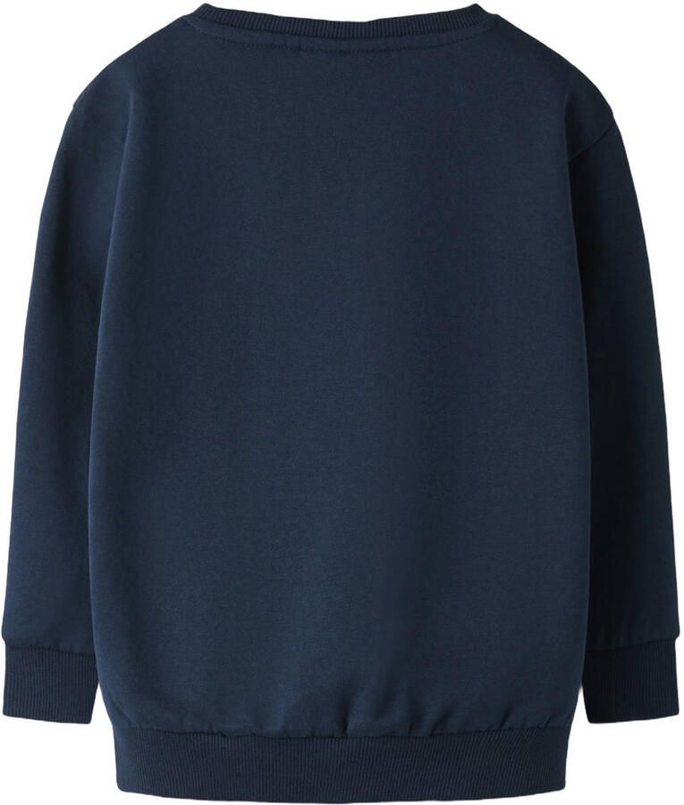NAME IT MINI rechtvallende sweater met print donkerblauw - Foto 2