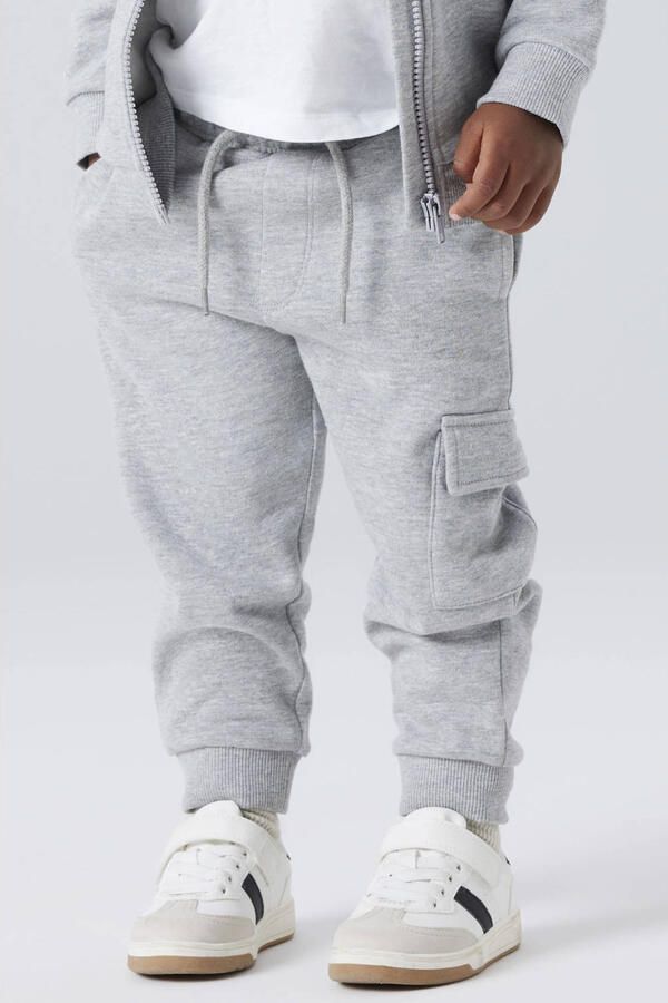 NAME IT MINI regular cargo broek grijs melange