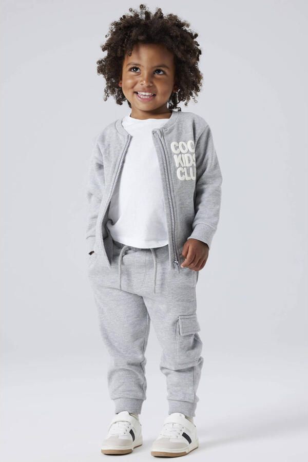 NAME IT MINI regular cargo broek grijs melange - Foto 2