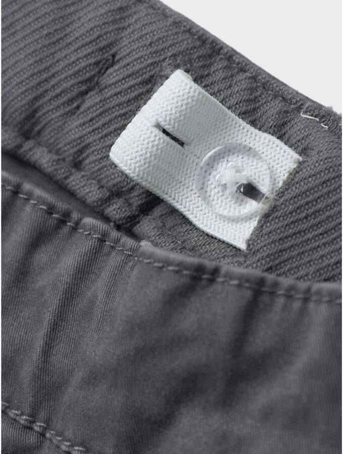 Name it MINI regular fit cargobroek NMMBEN donkergrijs Jongens Stretchkatoen 104