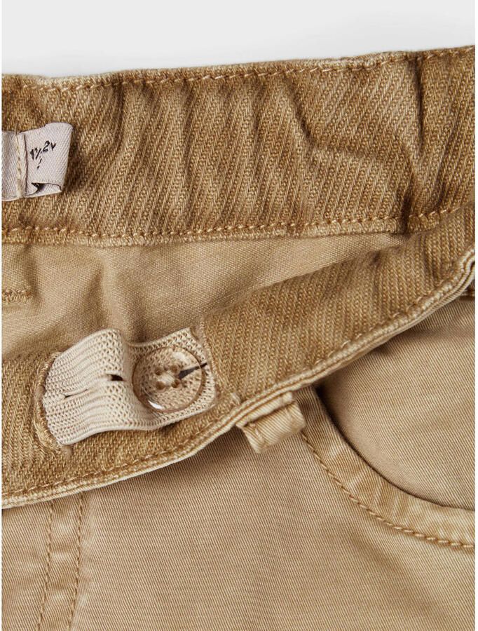 Name it MINI regular fit cargobroek NMMBEN zand Beige Jongens Stretchkatoen 110