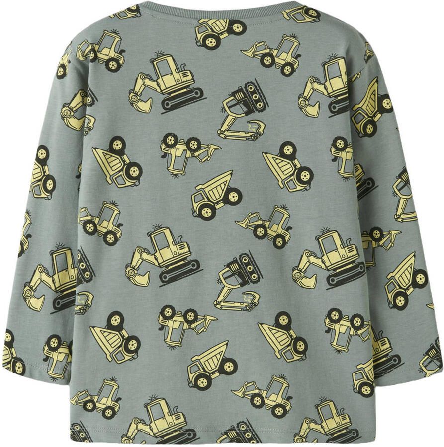 NAME IT MINI regular fit longsleeve met print groen