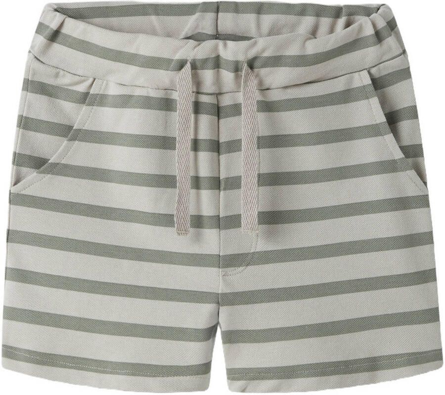 NAME IT MINI regular gestreepte casual short grijs