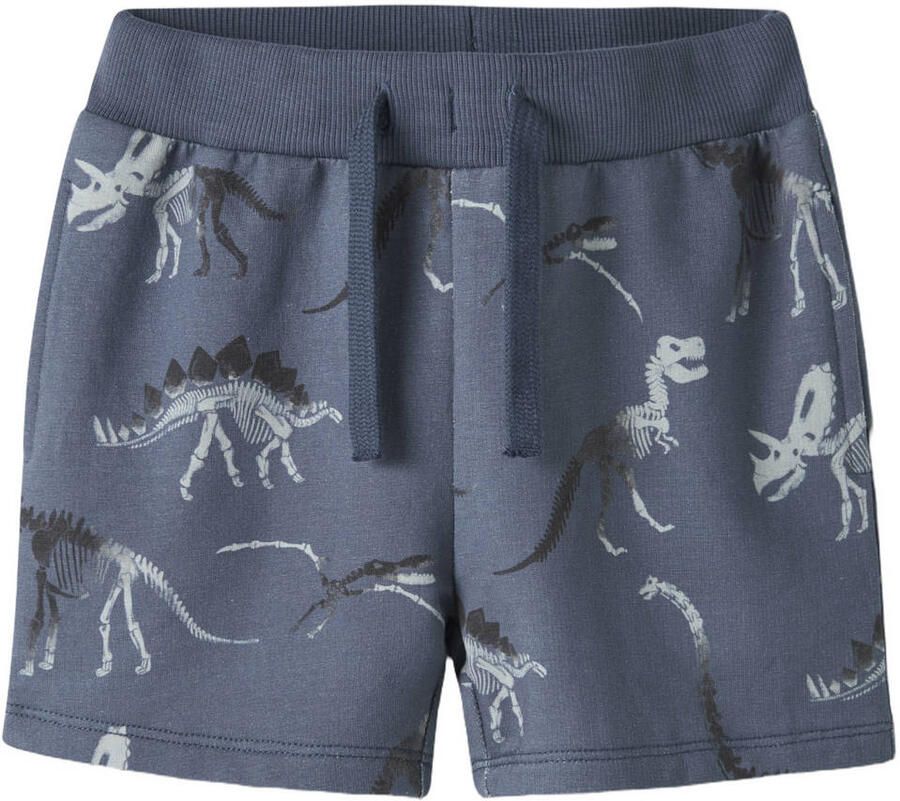 NAME IT MINI regular sweatshort blauw Korte broek All over print