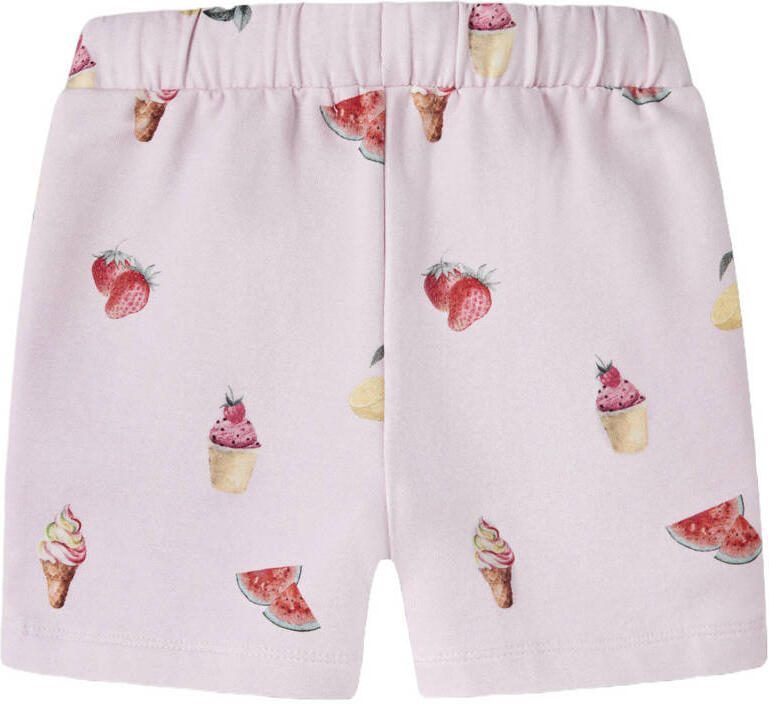 NAME IT MINI regular waist sweatshort roze Korte broek All over print - Foto 3