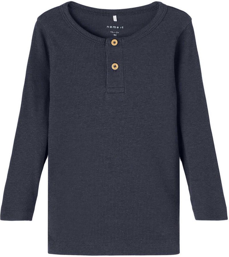 Name It Shirt met lange mouwen NMMKAB LS TOP NOOS in henley-stijl met korte knoopsluiting bij de halslijn - Foto 2