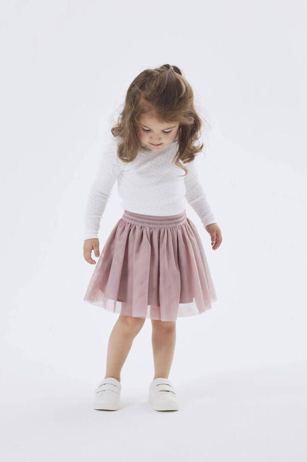 Name it MINI rok NMFNUTULLE van polyester oudroze Effen 104 - Foto 2