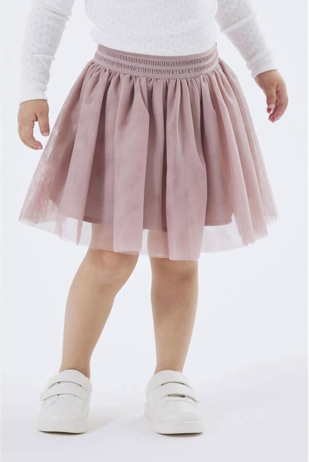 Name it MINI rok NMFNUTULLE van polyester oudroze Effen 104