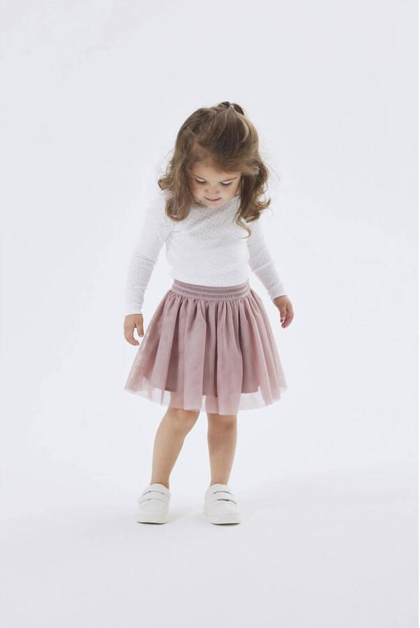 Name it MINI rok NMFNUTULLE van polyester oudroze Effen 104 - Foto 3