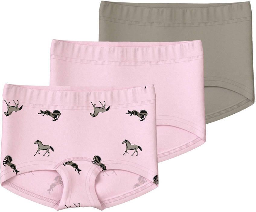 NAME IT MINI short lichtroze kaki (set van 3)
