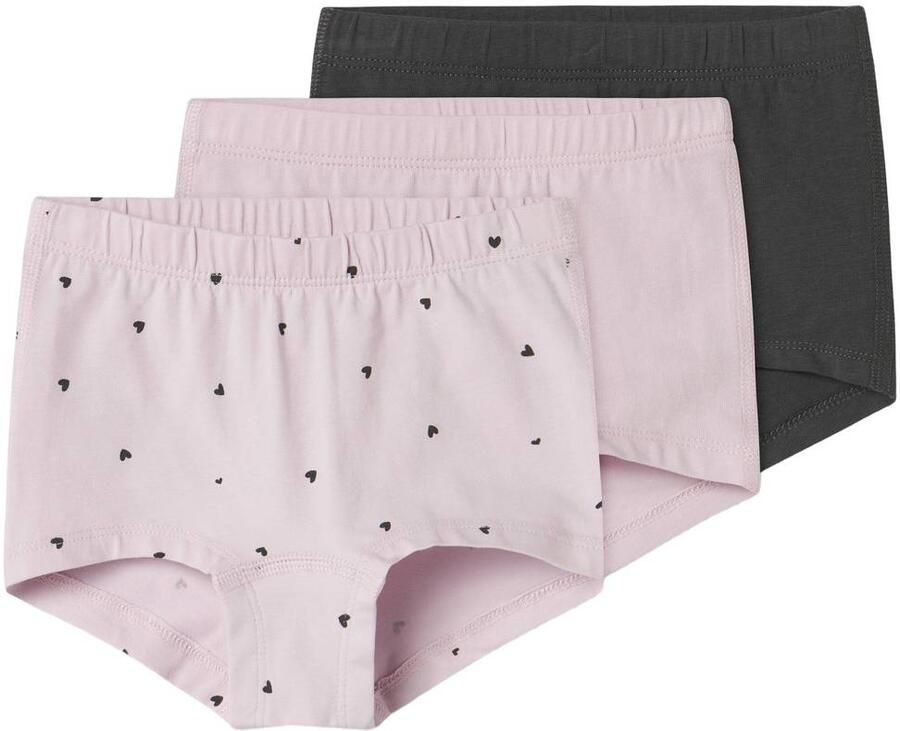 NAME IT MINI short roze donkergrijs (set van 3) Slip Meisjes Stretchkatoen - Foto 2