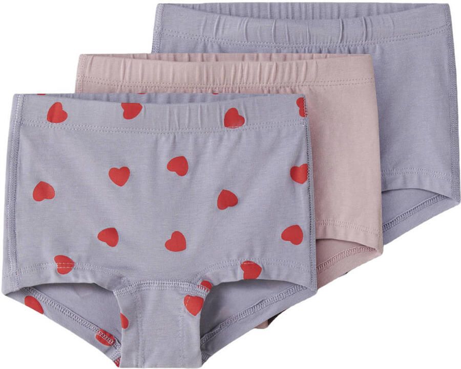 NAME IT MINI short s roze (set van 3 paar)