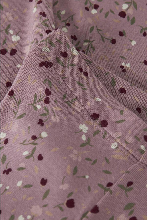 NAME IT MINI slim fit gebloemde gebreide legging lila Paars Meisjes Stretchkatoen - Foto 2