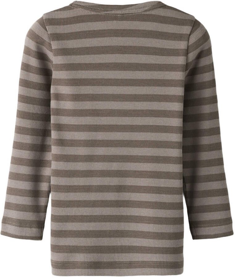 NAME IT MINI slim fit gestreepte longsleeve bruin - Foto 2