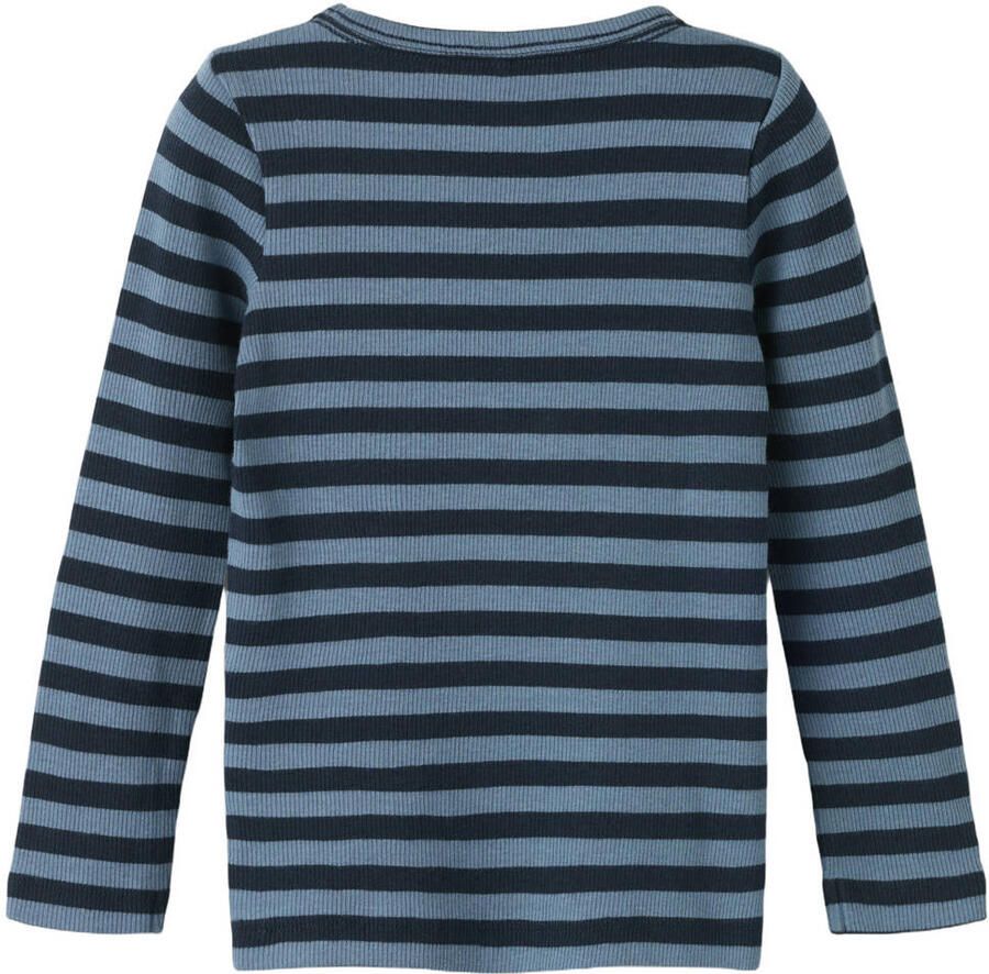 NAME IT MINI slim fit gestreepte longsleeve donkerblauw - Foto 2