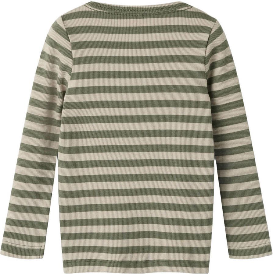 NAME IT MINI slim fit gestreepte longsleeve groen - Foto 2