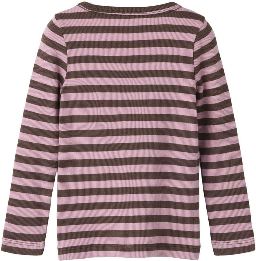 NAME IT MINI slim fit gestreepte longsleeve roze - Foto 2