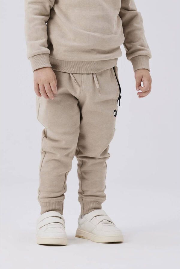 Name it MINI slim fit joggingbroek NMMVIMO lichtbruin Jongens Sweat Effen 104 - Foto 3