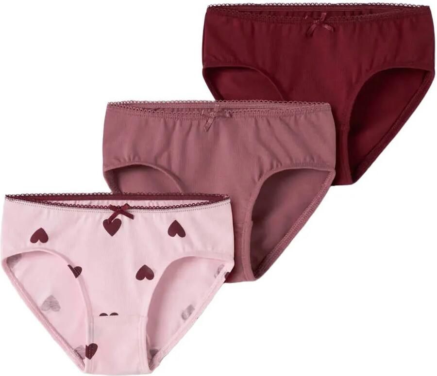 NAME IT MINI slips met hartjes (set van 3)