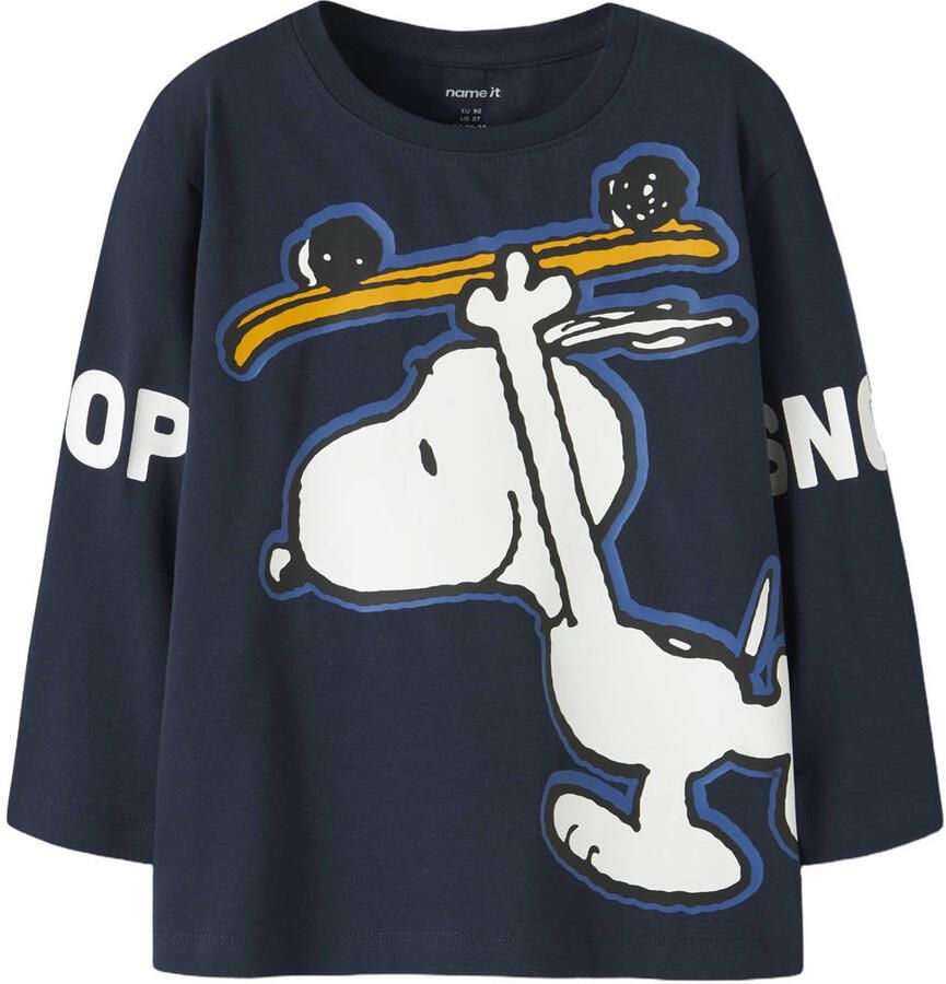 NAME IT MINI Snoopy longsleeve donkerblauw