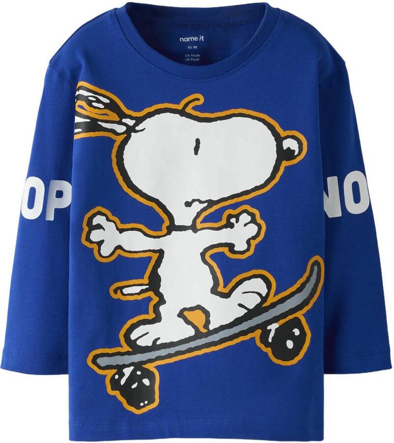 NAME IT MINI Snoopy rechtvallende longsleeve blauw