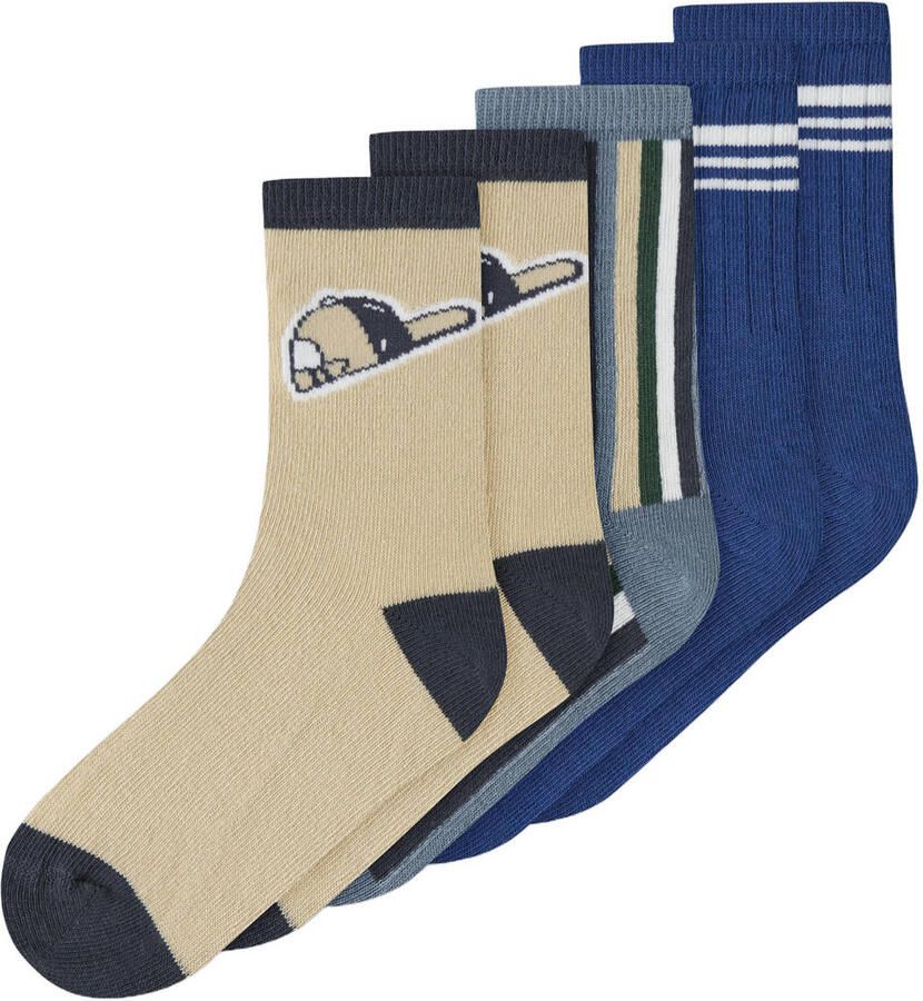 NAME IT MINI sokken met print blauw beige groen