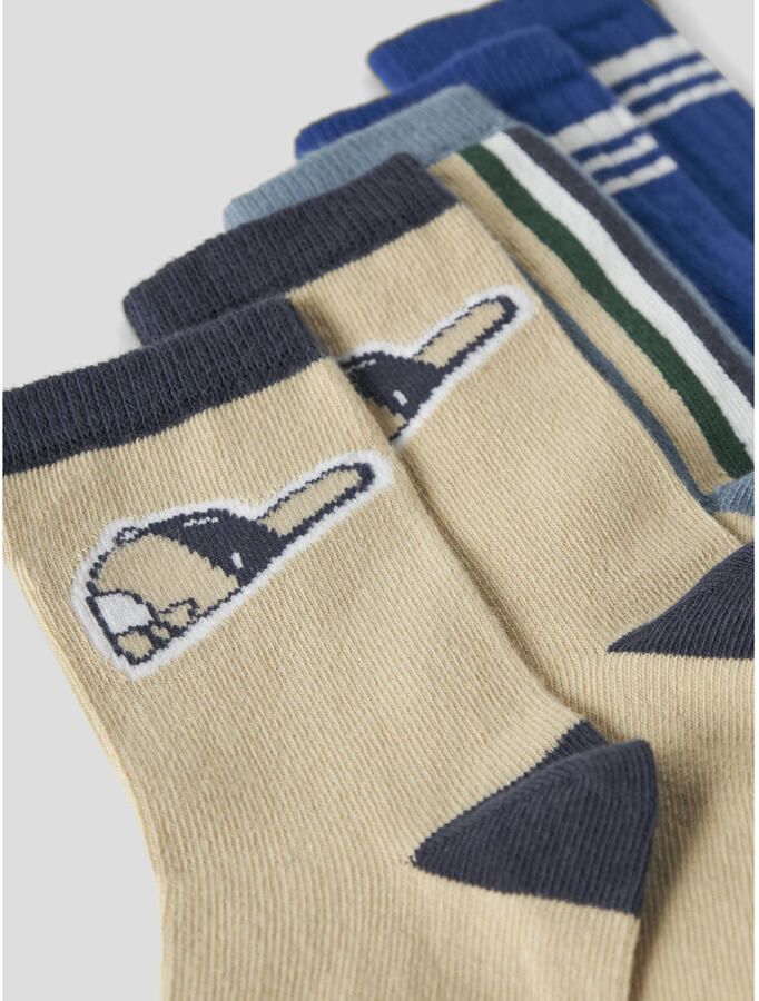 NAME IT MINI sokken met print blauw beige groen - Foto 2