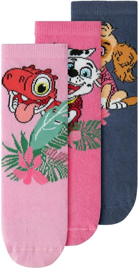 NAME IT MINI sokken met print roze donkerblauw