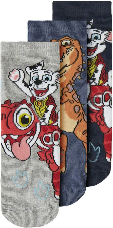 NAME IT MINI sokken met print (set van 3)