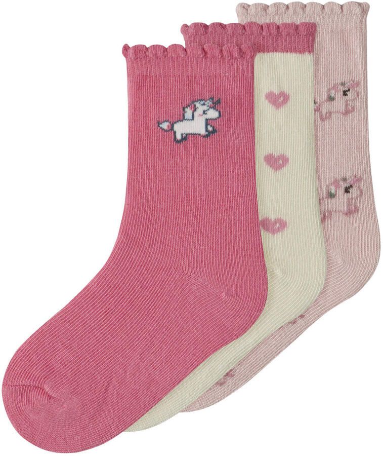 NAME IT MINI sokken met print (set van 3)