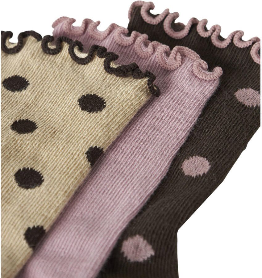 NAME IT MINI sokken met stippen roze bruin beige Meisjes Stretchkatoen - Foto 2