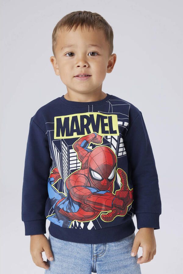NAME IT MINI Spiderman sweater donkerblauw