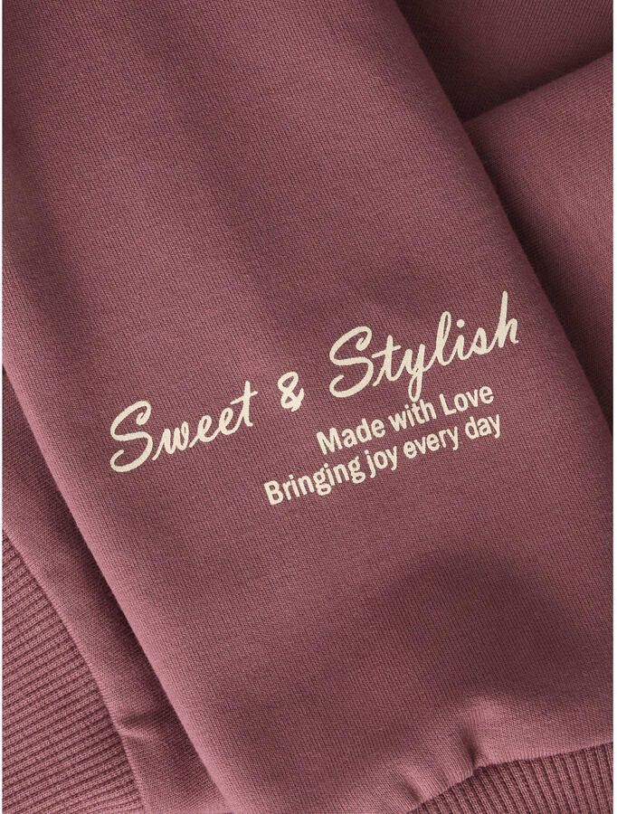 NAME IT MINI sweater met backprint en borduursels donkerrood - Foto 2