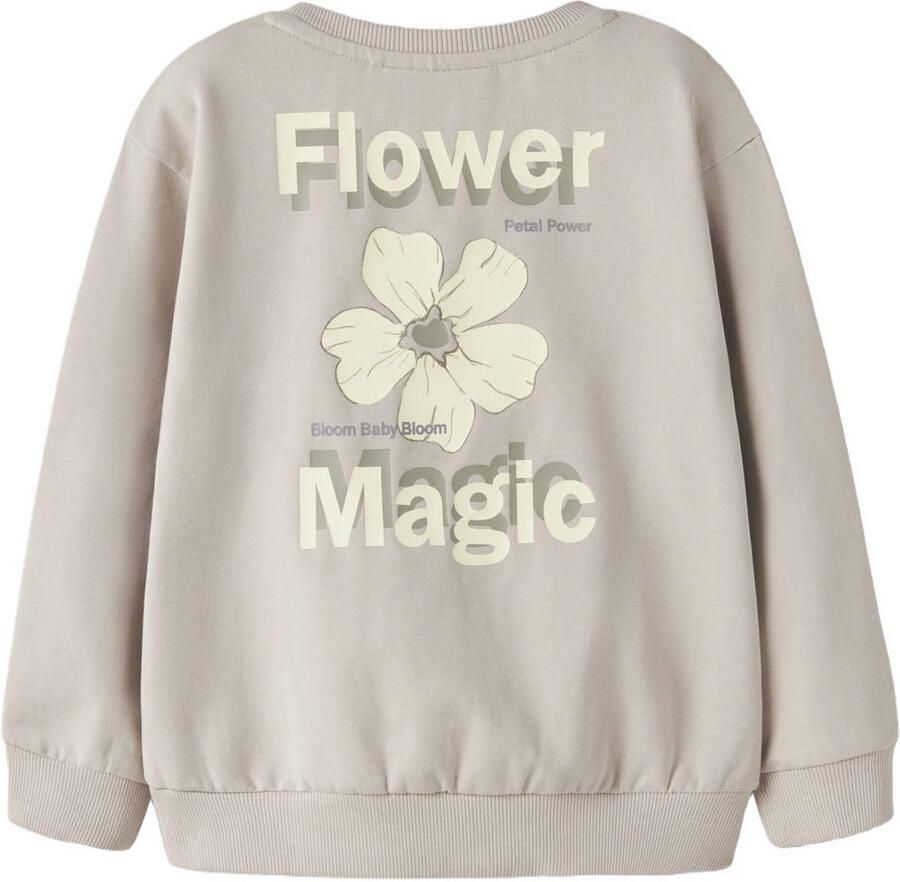 NAME IT MINI sweater met backprint grijs
