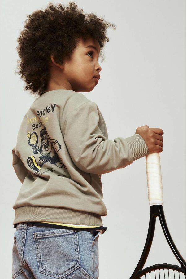 NAME IT MINI sweater met backprint groen - Foto 2