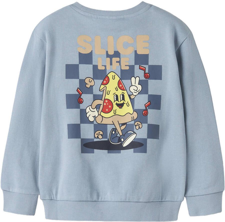 NAME IT MINI sweater met backprint lichtblauw - Foto 2