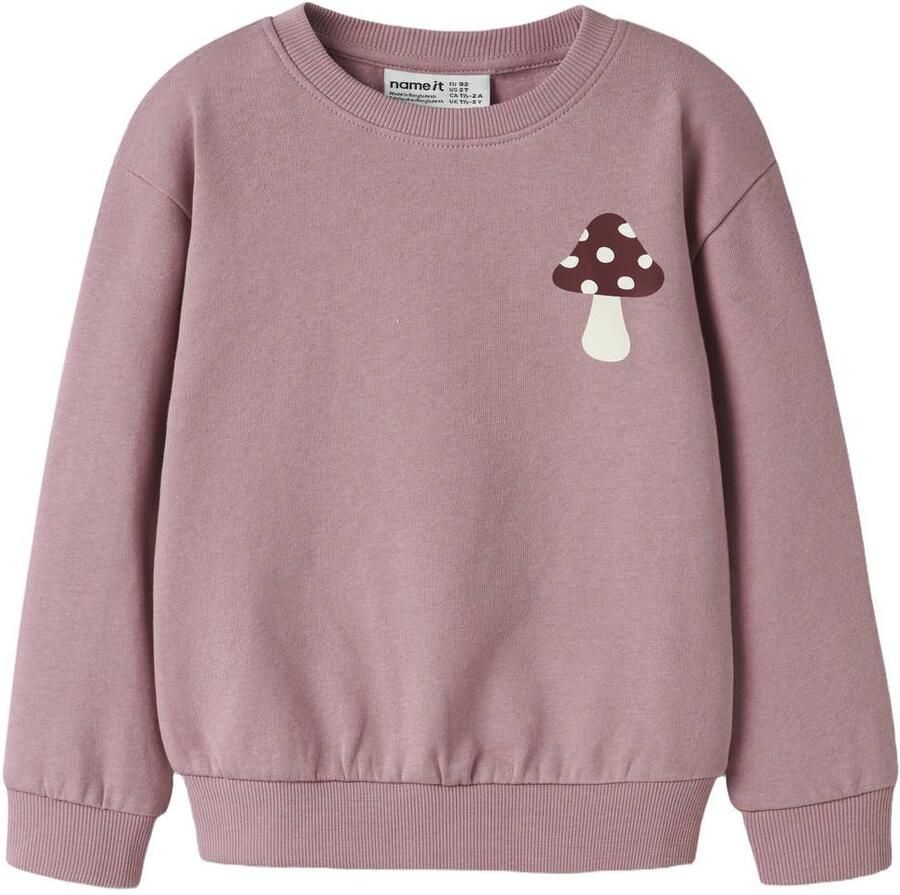 NAME IT MINI sweater met backprint lila