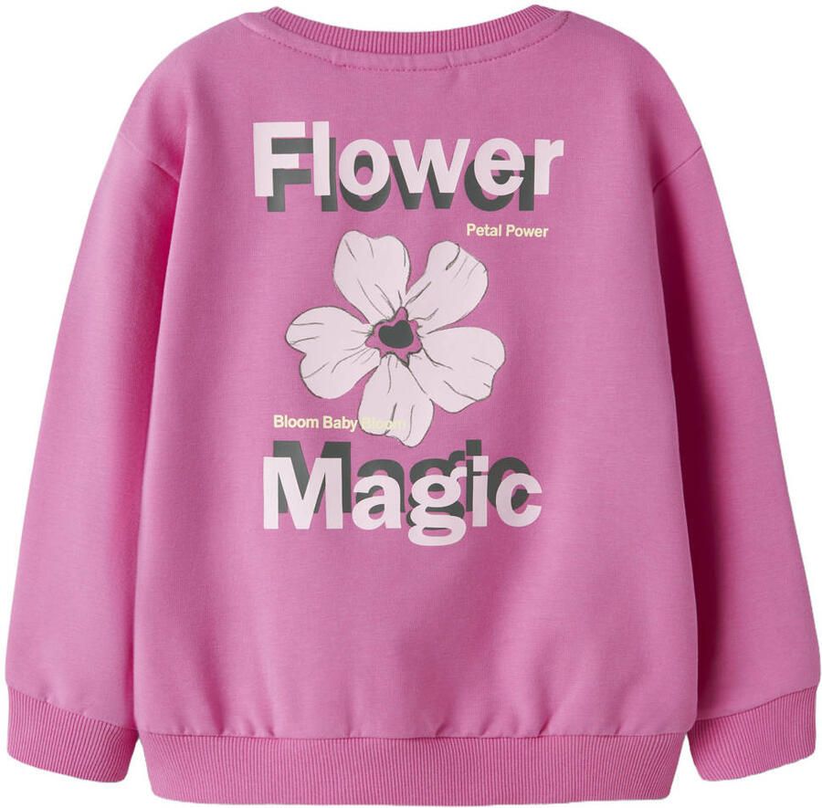 NAME IT MINI sweater met backprint roze