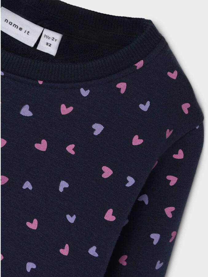 Name It Sweatshirt NMFDAVINA LS SWEAT FLEECE BRU NOOS in klassieke vorm en met geweldige alloverprint - Foto 2
