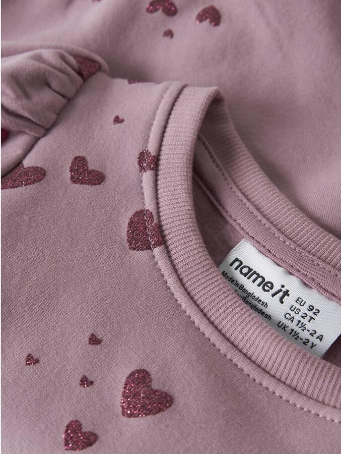 NAME IT MINI sweater met hartjes lila Paars Hartjes - Foto 2