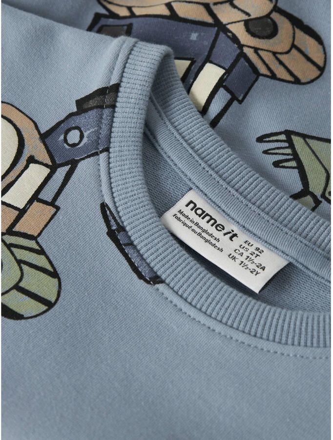 NAME IT MINI sweater met print blauw - Foto 3