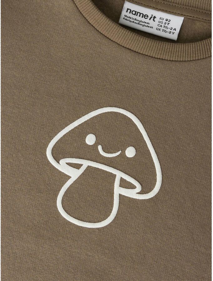 NAME IT MINI sweater met print bruin - Foto 2