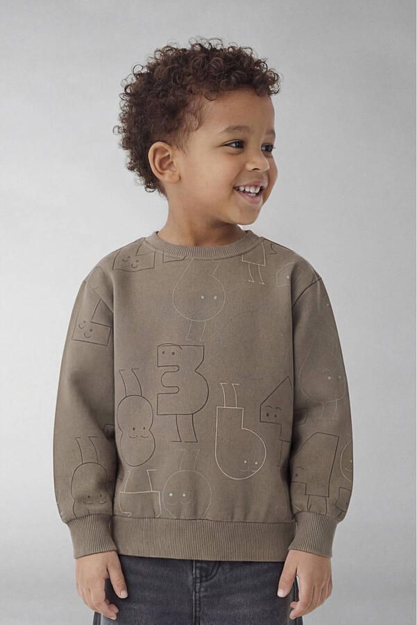 NAME IT MINI sweater met print bruin